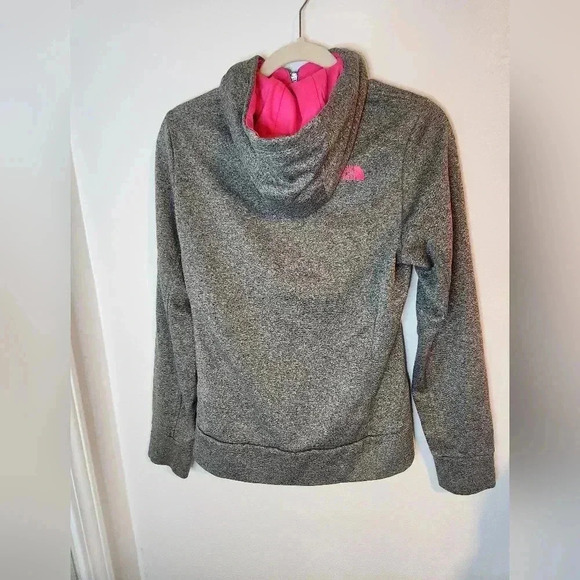 North Face Full Zip-Up Jacket Grey and Barbie Pink Accents Women's Medium - Picture 5 of 7